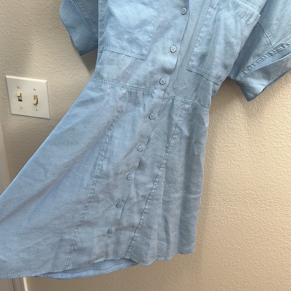 HP⭐️ Zara blue button down t shirt dress - Picture 9 of 9